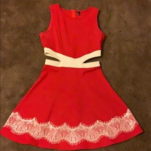 Red dress with open sides